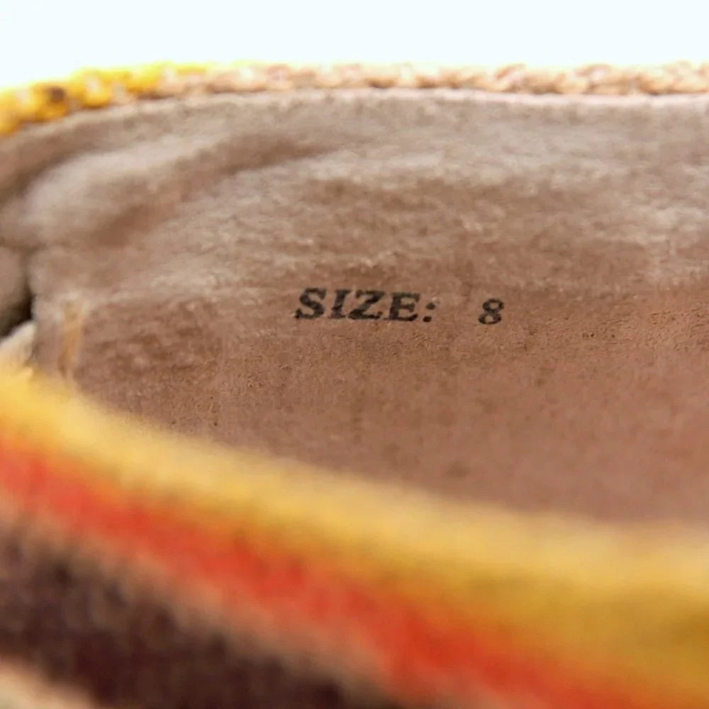 80%20 Muticolor Striped‎ Wedge Sandals Women Size 8